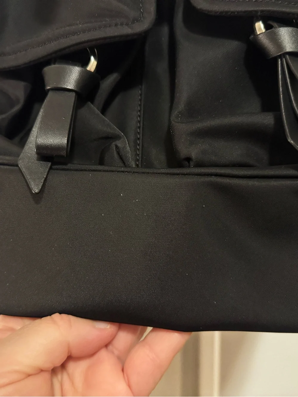 kate spade black nylon flap backpack